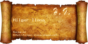 Hilger Ilona névjegykártya